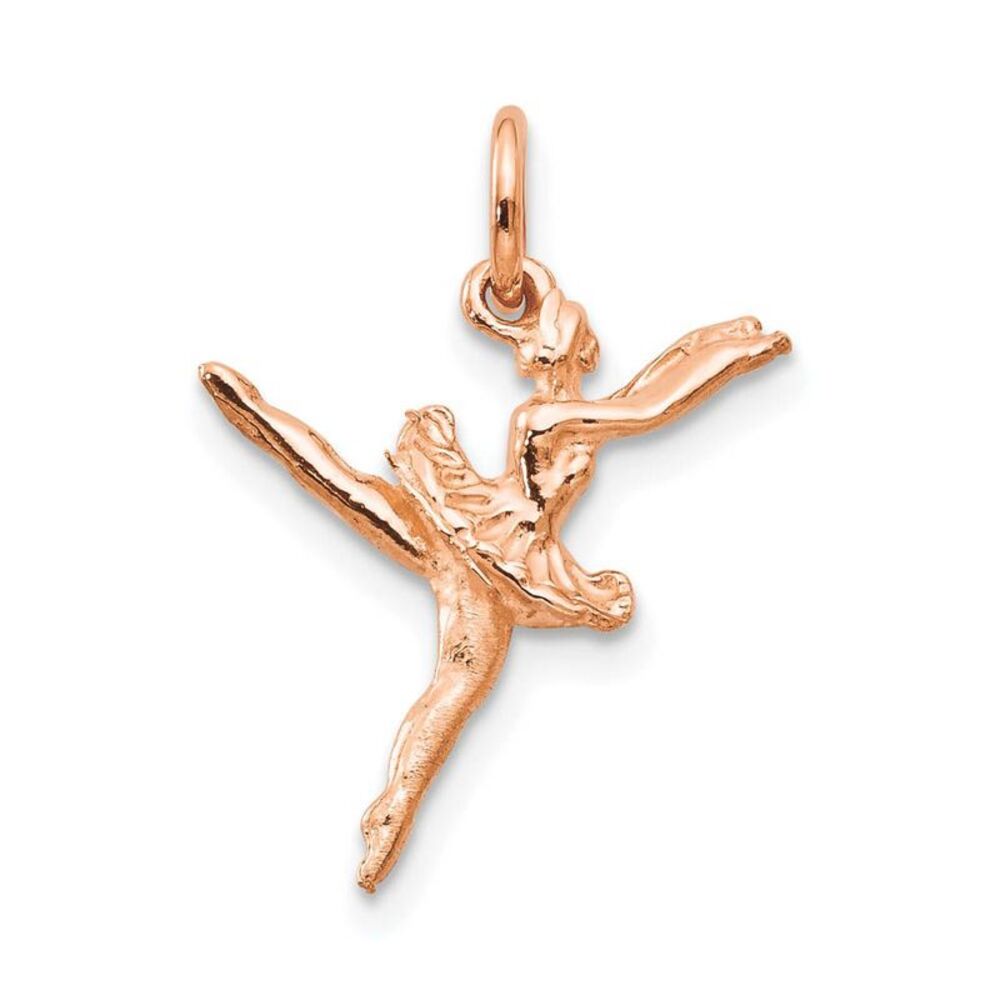 14k Rose Gold Small 3D Ballerina Pendant Charm